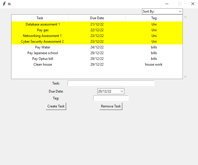 Simple Task Manager 20/12/22