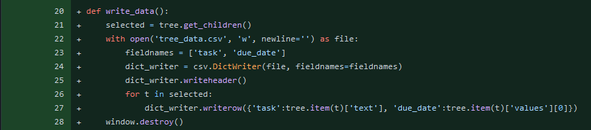 code for writing to a file 